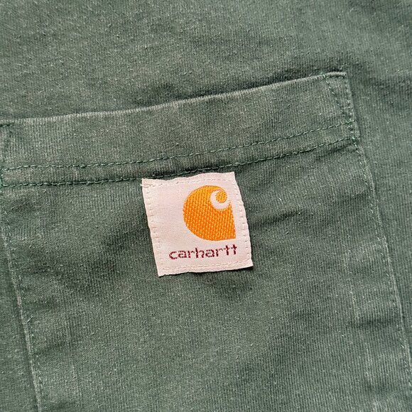 Carhartt Men's Heavyweight Long-Sleeve Pocket Henley Shirt - Green - Picture 3 of 6